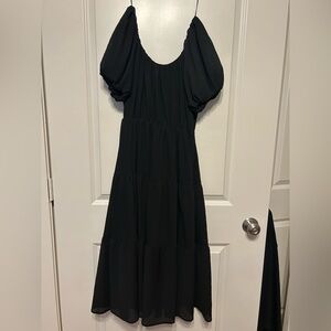 ASTR black dress off shoulder or bubble shoulder